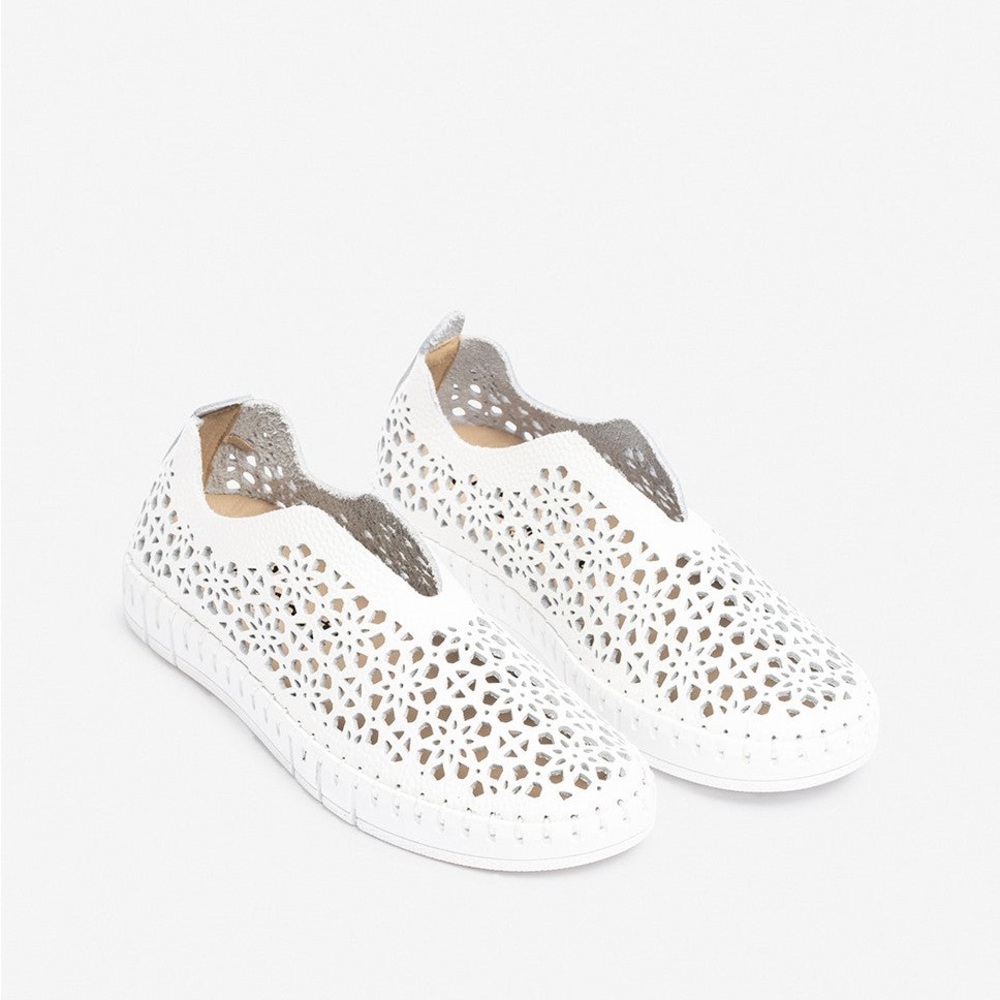 Elegant yokono White Perforated Women's Sneakers